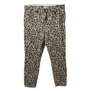 Ann Taylor Loft Womens Leopard Print Skinny Jeans Sz 10 Jeans